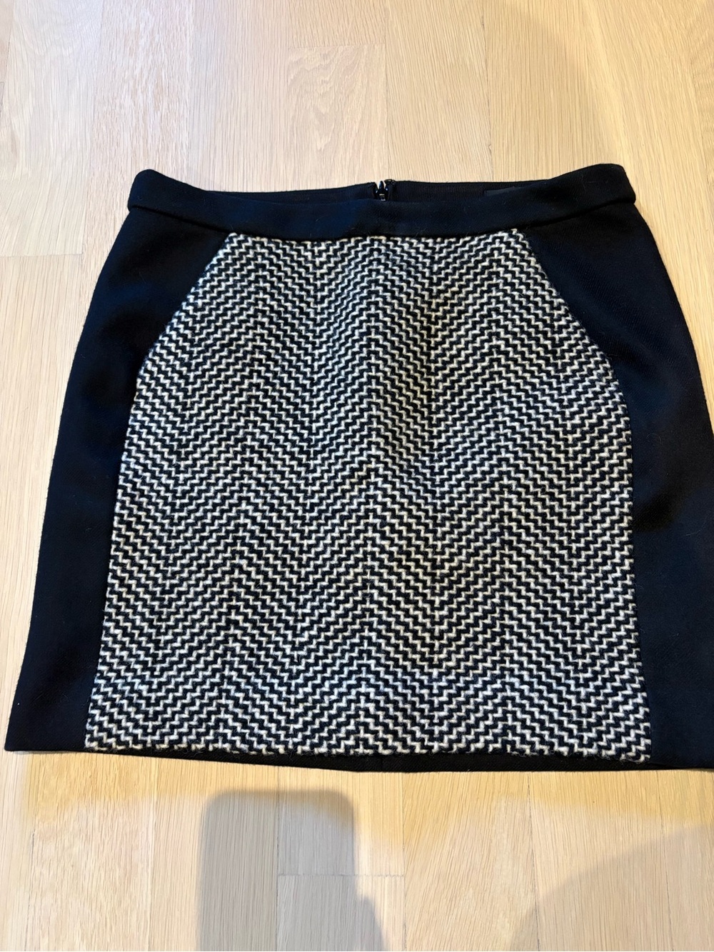Black and White Chevron Panel Skirt
